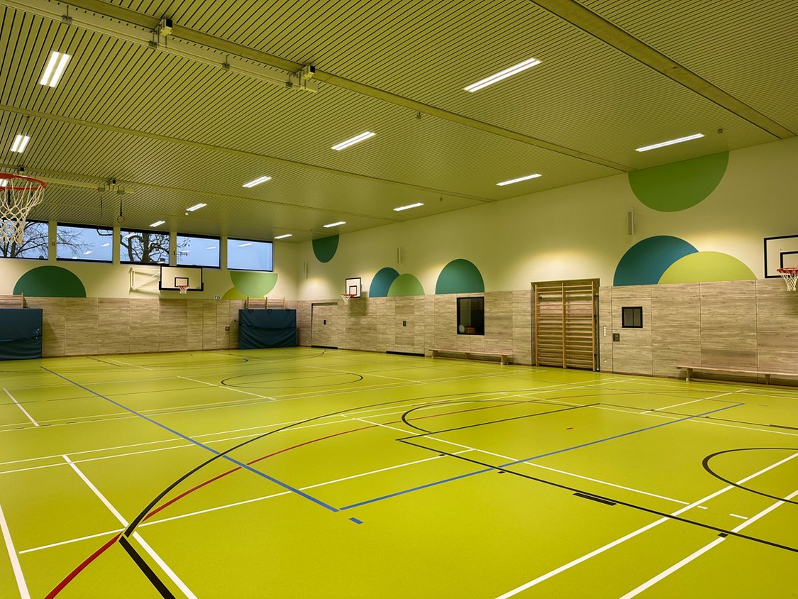 Neue Turnhalle an der Schule am Ostertor - Innenansicht